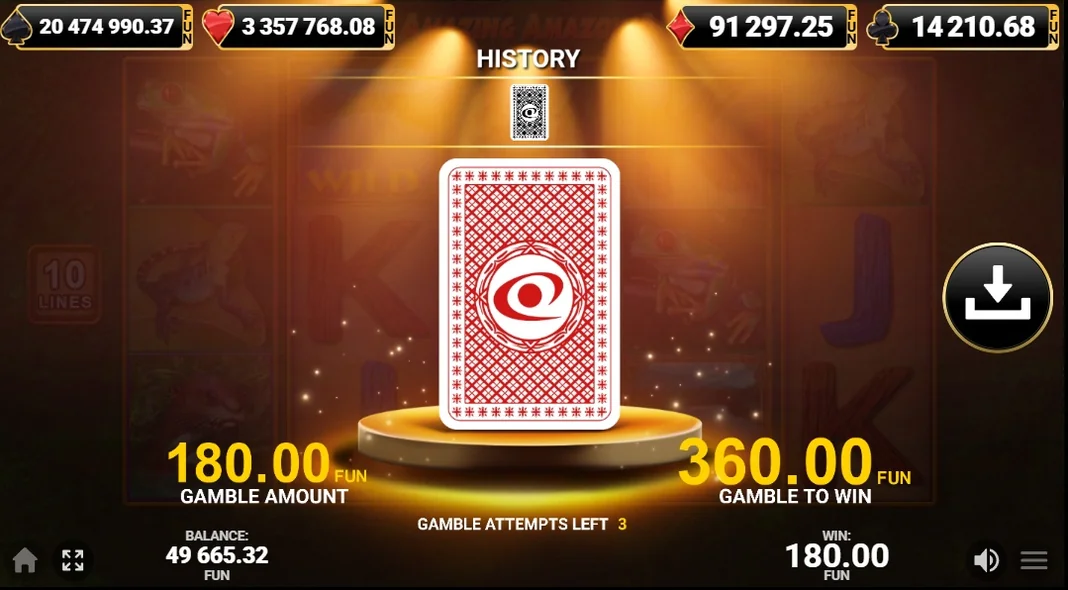 View gamble card reveal